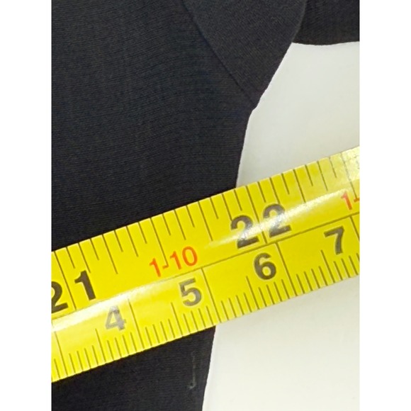 Prologue Sz M Black Short Sleeve Collared Button Front‎ Midi Dress Women's Rayon - Picture 6 of 9